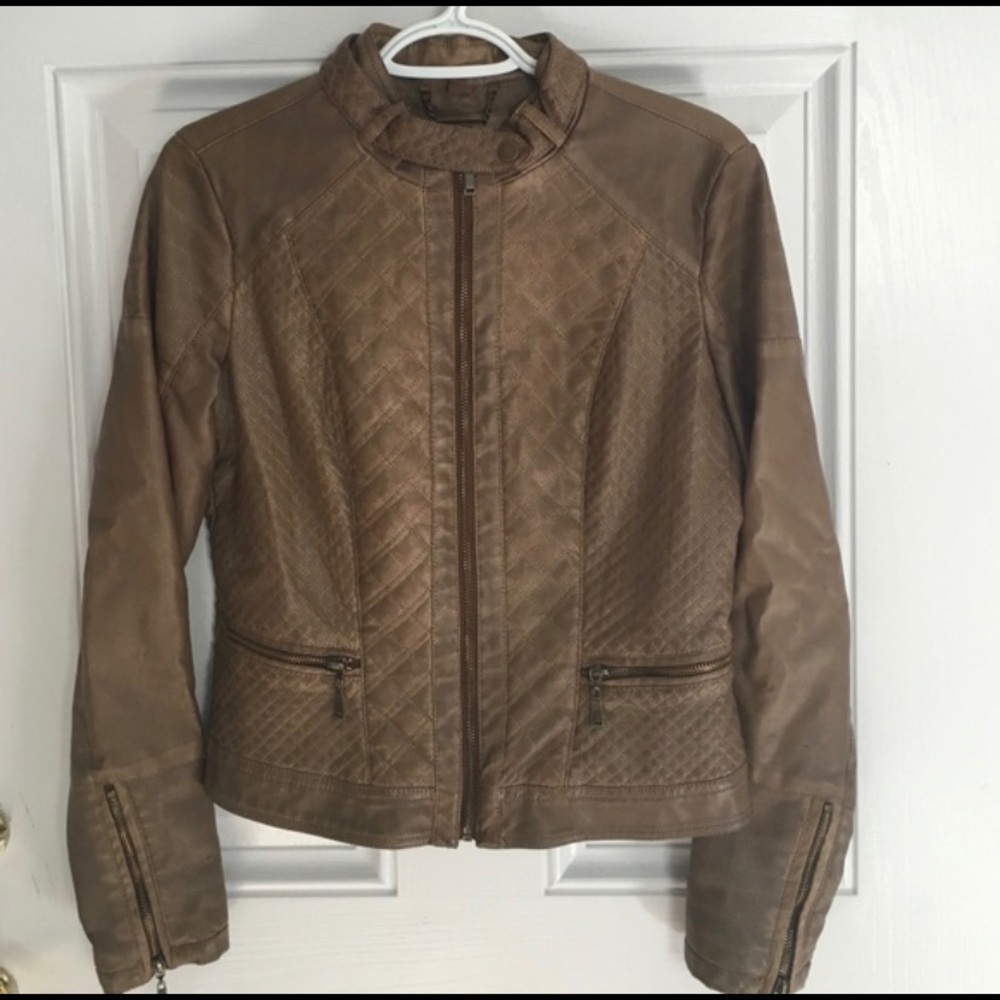 Brown leather jacket